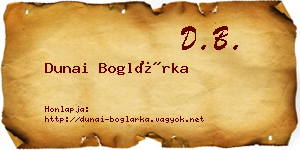 Dunai Boglárka névjegykártya